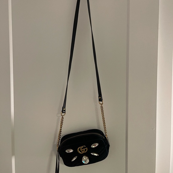 ❤️ Authentic Gucci Marmot Matelassé Crystal Embellished Mini Bag❤️ - Picture 2 of 2